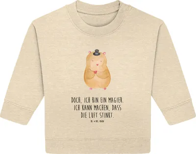 Produktbild von Mr. & Mrs. Panda Organic Baby Pullover Hamster Hut 6. - 12. Monat - Natural Raw - Geschenk, Zylinder, Magier, Zauberer, Zwerghamster, Bullover, Lustige Sprüche