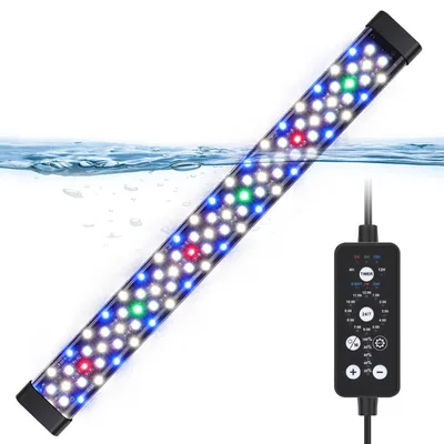 Aquarium-LED-Lampe, 24 W, Vollspektrum, 9 Farben, für 71-137 cm