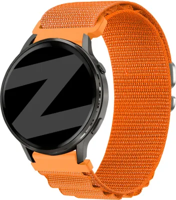 Produktbild von Bandz Nylonband 'Alpine' (22mm) - Geeignet für Garmin Vivoactive 4 / Garmin Venu 2 / Garmin Venu 3 / Garmin Forerunner 255 / Garmin Forerunner 265 / Garmin Forerunner 570 - 47mm / Garmin Venu 4 - 45mm - Orange