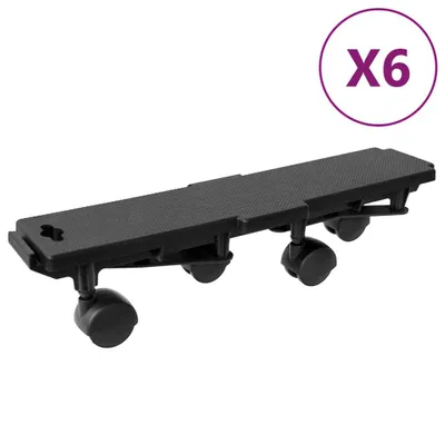 Obrázek produktu pro Stěhovací vozíky se 4 kolečky 6 ks černé polypropylen 170 kg