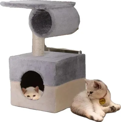 Immagine prodotto di Albero per gatti, materiale in legno, doppio livello
