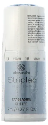 Obrázek produktu pro alessandro Striplac, 8 ml, Modrá, Seaside, Zbarvení, Ochana, Posilující, Třpitky, Láhev