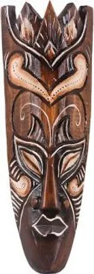 Produktbild von Maske bemalt 30 cm, Holz-Maske aus Bali, Wandmaske