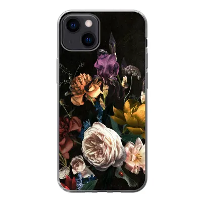 Produktbild von MuchoWow® Handyhülle Schutzhülle Hülle für iPhone 13 Blumen - Rosen - Muster Silikon Softcase Handy Hülle - Karteninhaber