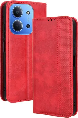Produktbild von Xiaomi Redmi 15C Hülle - Coverup Vintage Style Klapphülle - Rot