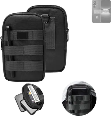 Produktbild von K-S-Trade Holster Gürtel Tasche kompatibel mit Huawei nova 12 Lite Handy Tasche Schutz Hülle dunkel-grau viele Fächer, 1x