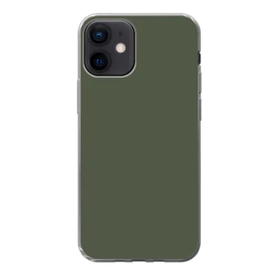 Produktbild von MuchoWow® Handyhülle Schutzhülle Hülle für iPhone 12 Grün - Olive - Farbe - Grün - Fest - Olivgrün Silikon Softcase Handy Hülle - Schutzhülle
