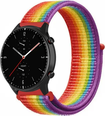 Produktbild von Strap-it Amazfit GTR 2 Nylonarmband (Regenbogen)
