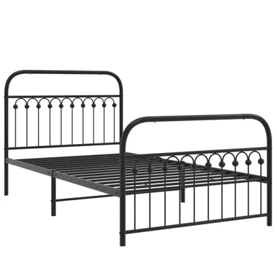 Produktbild von Bettgestell mit Kopf- und Fußteil Metall Schwarz 107x203 cm