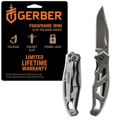 Productafbeelding van Gerber Paraframe Mini vouwmes, roestvrij staal, 5,6 cm lemmet