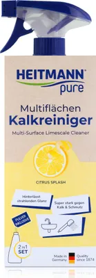 Produktbild von Heitmann pure Multiflächen Kalkreiniger Flasche mit Pulver 25g (1er Pack)