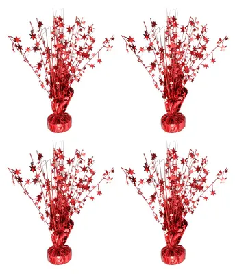 4 Metallsterne zum Hinstellen, 31 cm, rot, Tischdeko