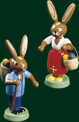 Produktbild von Osterdekoration Hasenpärchen bunt Höhe= 8cm NEU