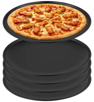 Produktbild von Set aus 5 runden Pizzablechen aus Edelstahl