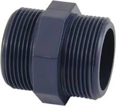 Zdjęcie produktu dla Podwójny nypel PVC-U z podwójnym gwintem zewnętrznym 3/8"