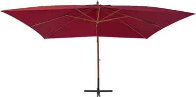 Immagine prodotto di vidaXL Ombrellone a semaforo con asta in legno 400x300 cm Rosso Bordeaux