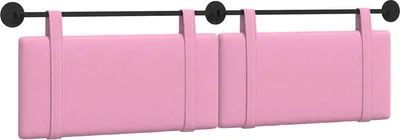 Image de Tête de lit suspendue en tissu rose vidaXL
