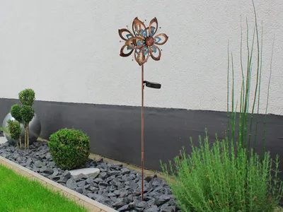 Produktbild von GLOBO 36571 Solarleuchte Metall goldfarben antik, LED