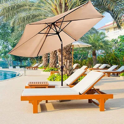 Produktbild von GOPLUS Sonnenschirm Gartenschirm Balkonschirm Terrassenschirm Ampelschirm Kurbelschirm Strandschirm 2,7M Beige