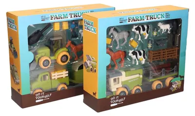 Produktbild von Boerderij Bauernhof Spielset Traktor Lernspielzeug aus Karton für Kinder