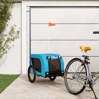 Produktbild von vidaXL Príves na bicykel Psy Modrá a čierna Oxford tkanina a žehlička