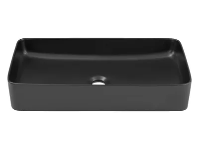 Produktbild von Moderner Aufsatzwaschtisch E-6275 in Mattschwarz, 61x11x34 cm
