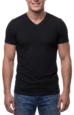 Produktbild von Mivaro Herren T-Shirt mit V-Ausschnitt in Schwarz - kurzarm V-Neck Shirt aus 100% Baumwolle, Regular Fit, feinmaschiges Gewebe, Größen S bis 5XL