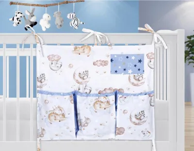 Immagine prodotto di Tasca per culla - 65x55 cm - Bianco,Beige,Blu