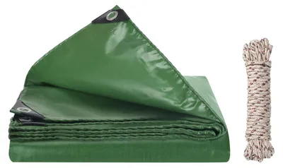 Produktbild von Wasserdichtes Planen 2 x 1 m Grünes Tarpaulin mit Ösen