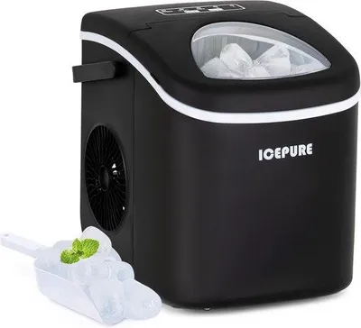 Immagine prodotto di Macchina per cubetti di ghiaccio per l'ufficio a casa - 9 cubetti in 8 minuti - 20 kg di ghiaccio in 24 ore - Display LCD - Ideale per il bar dell'ufficio a casa