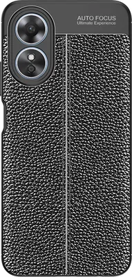 Image de Cazy Coque en Silicone Compatible avec Oppo A17 - Protection TPU Étui - Noir