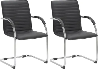 Produktbild von 2er Set Besucherstühle Tira Kunstleder schwarz
