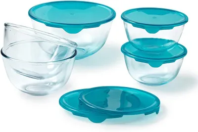 Immagine prodotto di PYREX Pyrex - Ciotola per mescolare Prep & Store con coperchio 5 pezzi - Trasparente - Vetro borosilicato