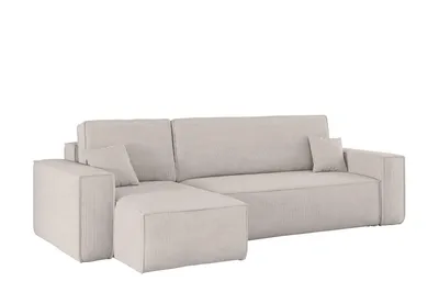 Produktbild von Kaiser Möbel Ecksofa mit schlaffunktion und bettkasten, Sofa L-form, Couch L-form BEST Poso Dicker Cord Beige Links