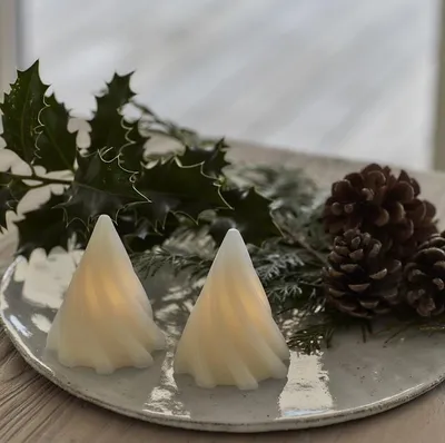 Produktbild von Sirius LED Baum Olina Mini 2er Set Echtwachs 8 cm weiß