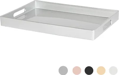Produktbild von Argon Ta Metallic Rechteck Serviertablett - Metallic-Finish - 34,5 x 25 cm - Silber