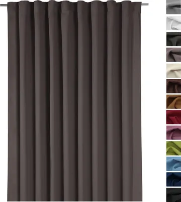 Produktbild von heimtexland ® XXL Verdunkelungsvorhang Thermovorhang Multifunktionsband Dekoschal 245x275 cm Raumteiler Deko Vorhang blickdicht verdunkelnd isolierend Typ139 Schieferbraun