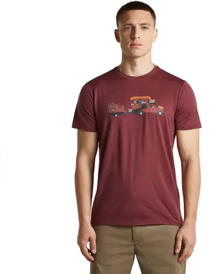 Image de Icebreaker 150 Tech Lite Transport : T-shirt à manches courtes, rouge, taille S, pour homme