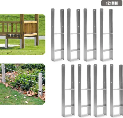 Obrázek produktu pro Kotva sloupku Zemní zásuvka Základna sloupku Podpěra sloupku 121mm 8 kusů