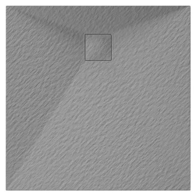 Zdjęcie produktu dla Granitan – brodzik – brodzik prysznicowy – 80 x 80 cm – szary – antypoślizgowy – imitacja kamienia – prysznic – TEJA