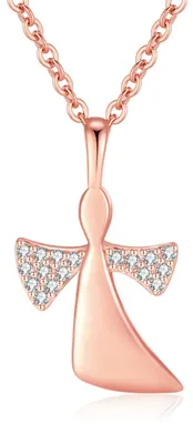 Produktbild von Schutzengel Halskette 925 Silber Rosegold Damen Mädchen Engel Anhänger Geschenk