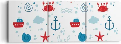 Produktbild von Bild auf Leinwand - Leinwandbild - Meer Boot Anker Schiff - 90x30cm - Wand Bild - Wanddeko - Leinwanddruck - Bilder - Kunstdruck - Wanddekoration - Leinwand bilder - Wandkunst - CA90x30-2889