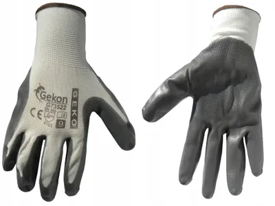 Produktbild von Geko G73522 Schutzhandschuhe weiß-grau Größe L