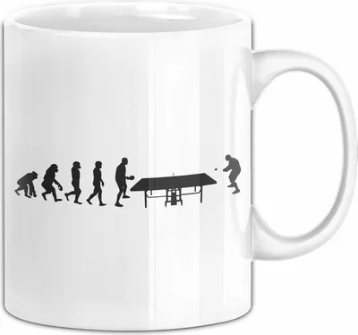 Produktbild von Tischtennis Tasse Geschenk Tischtenniss-Spieler Geschenkidee Evolution Tischtennisplatte (Weiß)