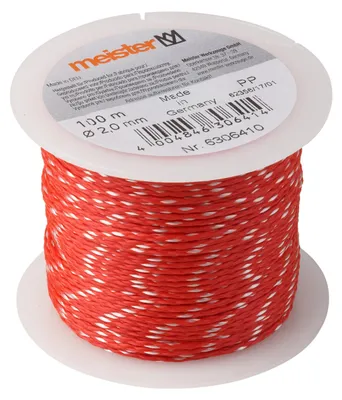 Productafbeelding van Meister Maurerschnur, rood/wit - 100 meter lang - Ø 2,0 mm - Gevlochten polypropyleen