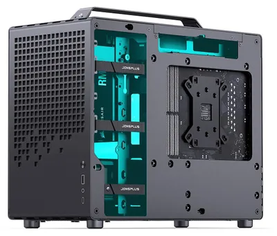 Productafbeelding van Jonsplus Z20 Micro-ATX behuizing met handvat - Zwart-roze