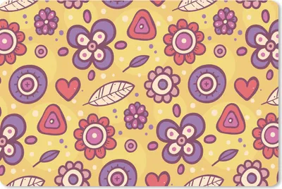 Produktbild von MuchoWow® Schreibtischunterlage Muster - Blumen - Lila - Orange 60x40 cm - XXL Mauspad - Großes Mauspad