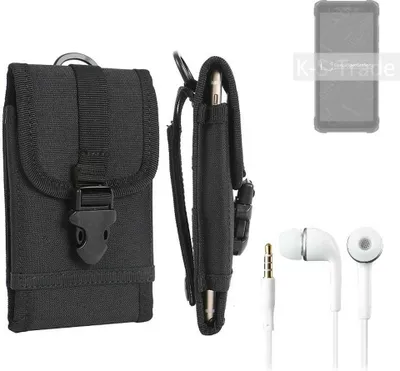 Produktbild von K-S-Trade Holster Schutz Hülle kompatibel mit Ulefone Armor X10 Pro Gürteltasche Handy Hülle Tasche outdoor Seitentasche schwarz 1x + Kopfhörer