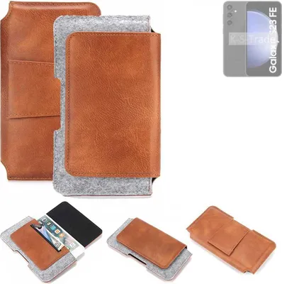 Produktbild von K-S-Trade Handyhülle Schutzhülle kompatibel mit Samsung Galaxy S23 FE Gürteltasche Holster Gürtel Tasche Smartphone Tasche Handy Hülle Polyurethan+ Filz,