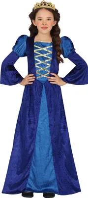 Produktbild von Prinzessin Mittelalter Märchenkönigin Karnevalskleid Edle Blaues Kleid Königliche Fantasie Faschingskostüm Historisch Adelig Kleid Kostümfest Magische Fantasiekostüm, Größe: 140/146 Farbe: Blau